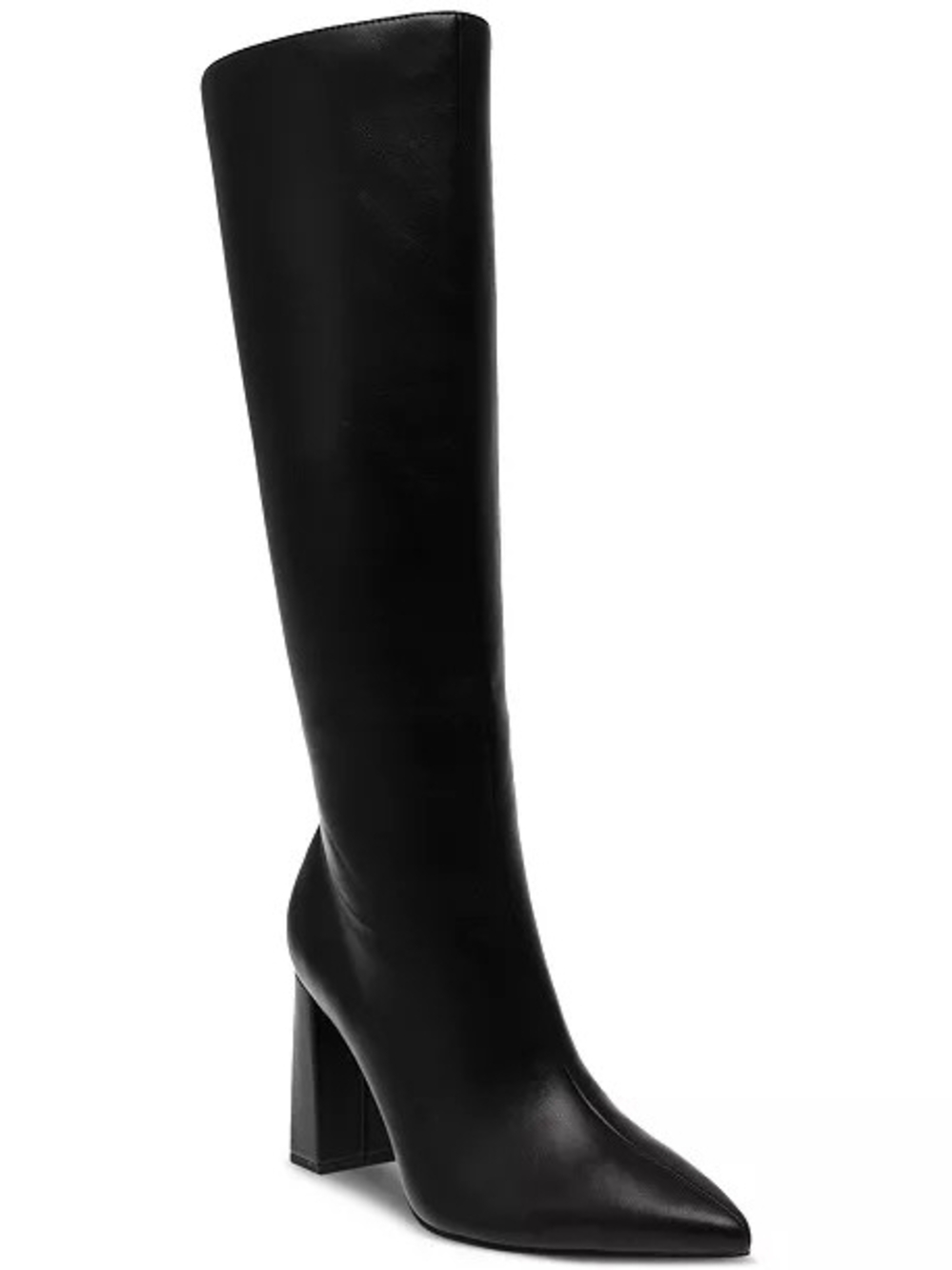 Wild Pair Black Over-The-Knee Pointed Toe Block Heel Boots